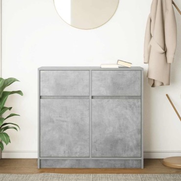 vidaXL Συρταριέρα με Συρτάρια Γκρι Σκυρ. 80x34x76cm από Επεξ. Ξύλο 1 τεμ.