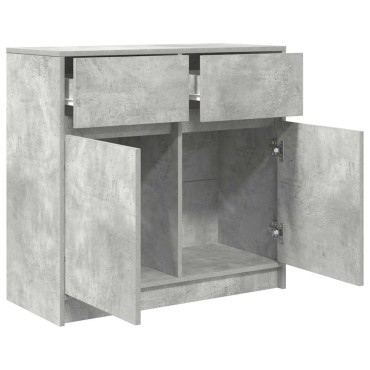 vidaXL Συρταριέρα με Συρτάρια Γκρι Σκυρ. 80x34x76cm από Επεξ. Ξύλο 1 τεμ.