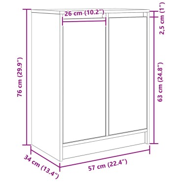 vidaXL Παπουτσοθήκη Λευκή 57x34x76cm από Επεξεργασμένο Ξύλο 1 τεμ.