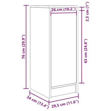 vidaXL Ντουλάπι Sonoma Δρυς 29,5x34x76cm από Επεξεργασμένο Ξύλο 1 τεμ.