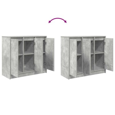 vidaXL Ντουλάπι Γκρι Σκυροδέματος 85x34x76cm Επεξεργασμένο Ξύλο 1 τεμ.