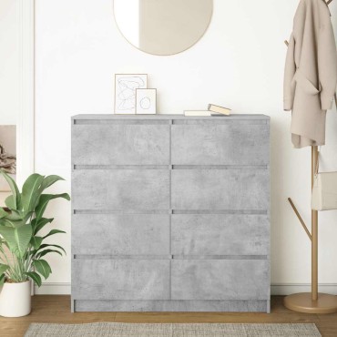 vidaXL Ντουλάπι Γκρι Σκυροδέματος 100x35x99cm Επεξεργασμένο Ξύλο 1 τεμ.