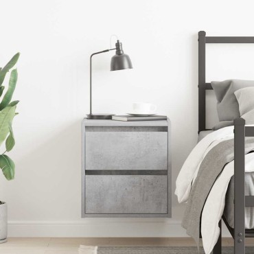 vidaXL Κομοδίνο Επιτοίχιο Γκρι Σκυροδέματος 38x34x40cm 1 τεμ.