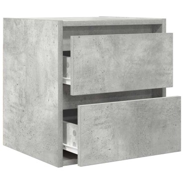 vidaXL Κομοδίνο Επιτοίχιο Γκρι Σκυροδέματος 38x34x40cm 1 τεμ.