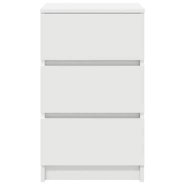 vidaXL Κομοδίνο με 3 συρτάρια Λευκό 39x35x65cm 1 τεμ.