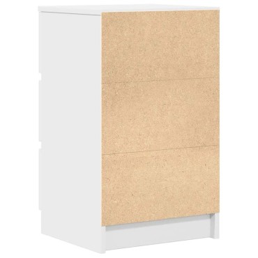 vidaXL Κομοδίνο με 3 συρτάρια Λευκό 39x35x65cm 1 τεμ.