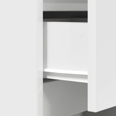 vidaXL Κομοδίνο με 3 συρτάρια Λευκό 39x35x65cm 1 τεμ.