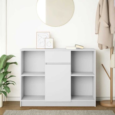 vidaXL Συρταριέρα με Συρτάρια Λευκή 101x35x76cm από Επεξ. Ξύλο 1 τεμ.