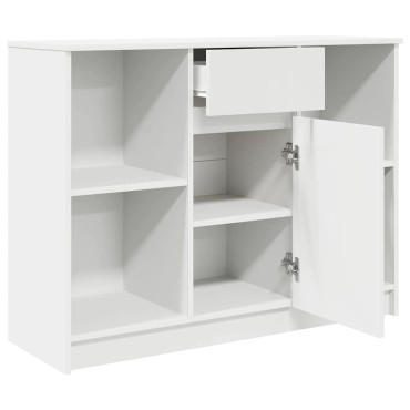 vidaXL Συρταριέρα με Συρτάρια Λευκή 101x35x76cm από Επεξ. Ξύλο 1 τεμ.