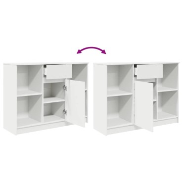 vidaXL Συρταριέρα με Συρτάρια Λευκή 101x35x76cm από Επεξ. Ξύλο 1 τεμ.