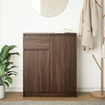 vidaXL Συρταριέρα με Συρτάρια καφέ δρυς 71x35x84cm Επεξ. Ξύλο 1 τεμ.