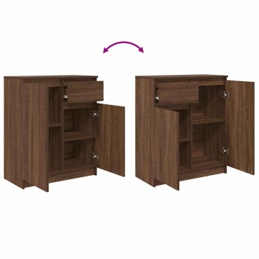 vidaXL Συρταριέρα με Συρτάρια καφέ δρυς 71x35x84cm Επεξ. Ξύλο 1 τεμ.