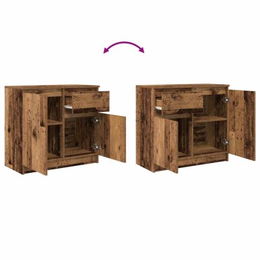 vidaXL Συρταριέρα με Συρτάρια Παλαιό ξύλο 71x35x65cm από Επεξ. Ξύλο 1 τεμ.