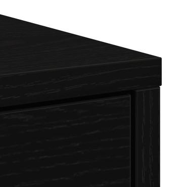vidaXL Συρταριέρα με Συρτάρια Μαύρη βελανιδιά 80x34x76cm Επεξ. Ξύλο 1 τεμ.