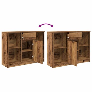 vidaXL Συρταριέρα με Συρτάρια Παλαιό ξύλο 101x35x76cm από Επεξ. Ξύλο 1 τεμ.