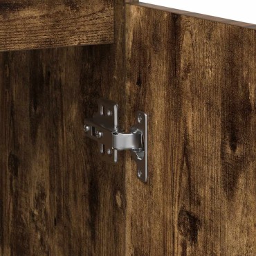 vidaXL Sideboard Καπνιστή δρυς 29,5x34x76cm Κατασκευασμένο ξύλο 1 τεμ.