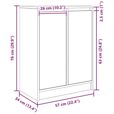 vidaXL Συρταριέρα Sonoma Δρυς 57x34x76cm Επεξεργασμένο Ξύλο 1 τεμ.