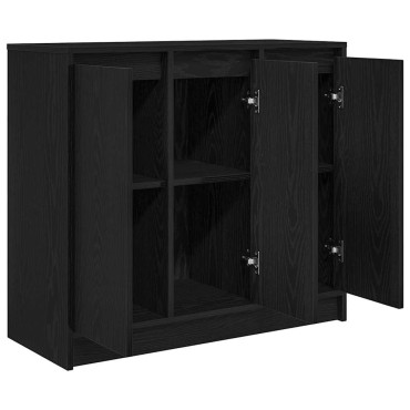 vidaXL Συρταριέρα Μαύρη βελανιδιά 85x34x76cm Κατασκευασμένο ξύλο 1 τεμ.