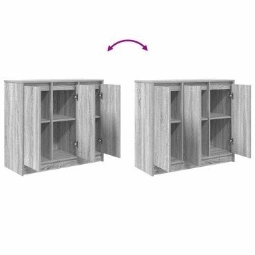 vidaXL Συρταριέρα Γκρι Sonoma 85x34x76cm Ξύλινο μηχανουργικό ξύλο 1 τεμ.