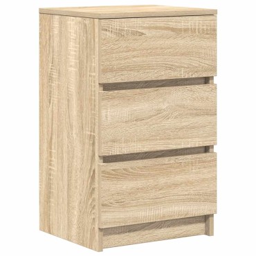 vidaXL Κομοδίνο με 3 συρτάρια Sonoma Δρυς 39x35x65cm 1 τεμ.