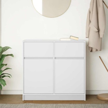 vidaXL Συρταριέρα με Συρτάρια Λευκή 80x34x76cm από Επεξ. Ξύλο 1 τεμ.