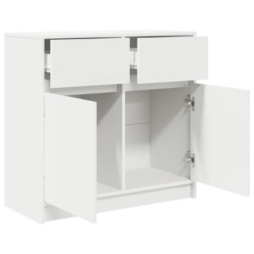 vidaXL Συρταριέρα με Συρτάρια Λευκή 80x34x76cm από Επεξ. Ξύλο 1 τεμ.