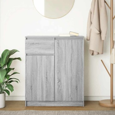 vidaXL Συρταριέρα με Συρτάρια Γκρι Sonoma 71x35x84cm από Επεξ. Ξύλο 1 τεμ.