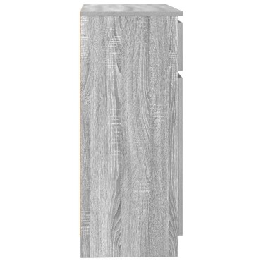 vidaXL Συρταριέρα με Συρτάρια Γκρι Sonoma 71x35x84cm από Επεξ. Ξύλο 1 τεμ.