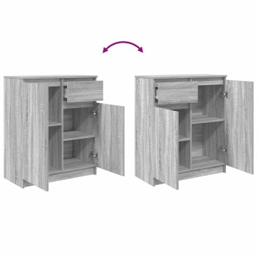 vidaXL Συρταριέρα με Συρτάρια Γκρι Sonoma 71x35x84cm από Επεξ. Ξύλο 1 τεμ.