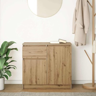 vidaXL Συρταριέρα με Συρτάρια Τεχνίτης Δρυς 71x35x65cm Επεξ. Ξύλο 1 τεμ.