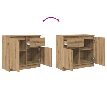 vidaXL Συρταριέρα με Συρτάρια Τεχνίτης Δρυς 71x35x65cm Επεξ. Ξύλο 1 τεμ.