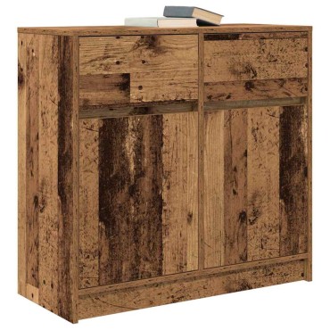 vidaXL Συρταριέρα με Συρτάρια Παλαιό ξύλο 80x34x76cm από Επεξ. Ξύλο 1 τεμ.
