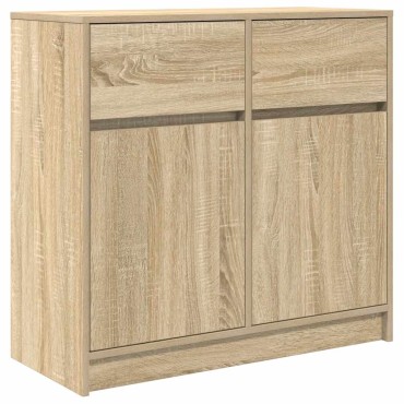 vidaXL Συρταριέρα με Συρτάρια Sonoma Δρυς 80x34x76cm από Επεξ. Ξύλο 1 τεμ.