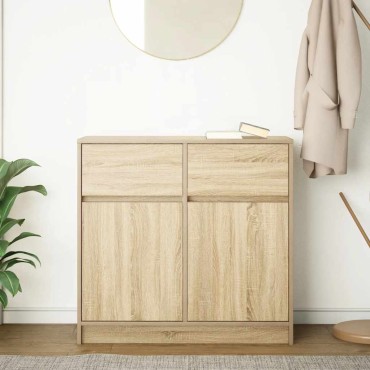 vidaXL Συρταριέρα με Συρτάρια Sonoma Δρυς 80x34x76cm από Επεξ. Ξύλο 1 τεμ.
