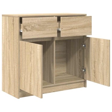 vidaXL Συρταριέρα με Συρτάρια Sonoma Δρυς 80x34x76cm από Επεξ. Ξύλο 1 τεμ.