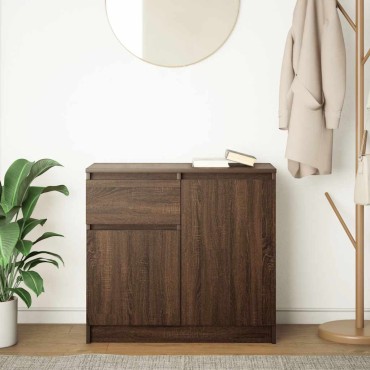 vidaXL Συρταριέρα με Συρτάρια καφέ δρυς 71x35x65cm Επεξ. Ξύλο 1 τεμ.