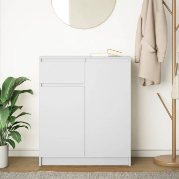 vidaXL Συρταριέρα με Συρτάρια Λευκή 71x35x84cm από Επεξ. Ξύλο 1 τεμ.