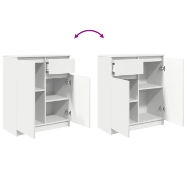 vidaXL Συρταριέρα με Συρτάρια Λευκή 71x35x84cm από Επεξ. Ξύλο 1 τεμ.