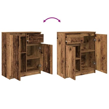 vidaXL Συρταριέρα με Συρτάρια Παλαιό ξύλο 71x35x84cm από Επεξ. Ξύλο 1 τεμ.