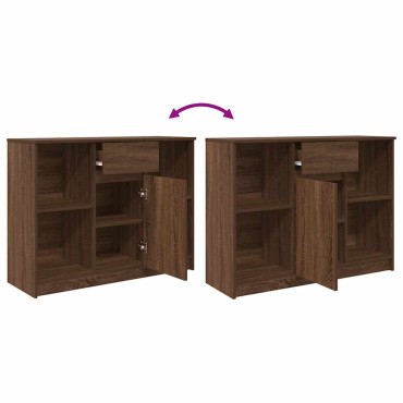vidaXL Συρταριέρα με Συρτάρια καφέ δρυς 101x35x76cm Επεξ. Ξύλο 1 τεμ.