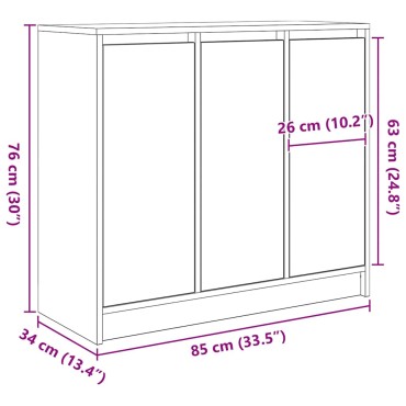 vidaXL Ντουλάπι τεχνίτης Δρυς 85x34x76cm από Επεξεργασμένο Ξύλο 1 τεμ.