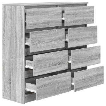 vidaXL Ντουλάπι Γκρι Sonoma 100x35x99cm Ξύλινο μηχανουργικό ξύλο 1 τεμ.