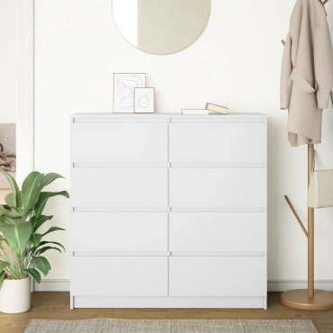vidaXL Ντουλάπι Λευκό 100x35x99cm Επεξεργασμένο Ξύλο 1 τεμ.