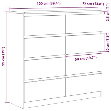 vidaXL Ντουλάπι Παλιό Ξύλο 100x35x99cm από Επεξεργασμένο Ξύλο 1 τεμ.