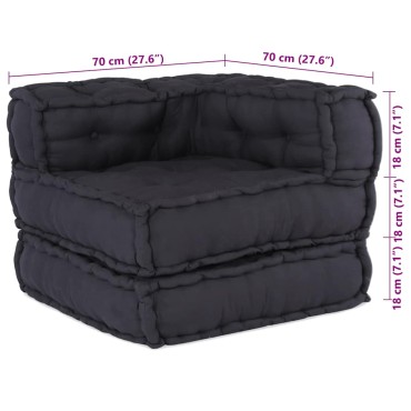 vidaXL Modular Pouffe Anthracite 70x70x54 ύφασμα 70x70x54 cm
