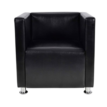 vidaXL Πολυθρόνα Cube Μαύρη από Συνθετικό Δέρμα 71x54x69cm 1 τεμ.