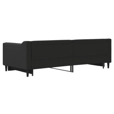 vidaXL Καναπές Κρεβάτι Συρόμενος Μαύρος 90 x 200 εκ. Υφασμάτινος