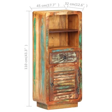 vidaXL Ντουλάπι με Συρτάρι/Ράφια 45x32x110cm Μασίφ Ανακυκλωμένο Ξύλο 1 τεμ.