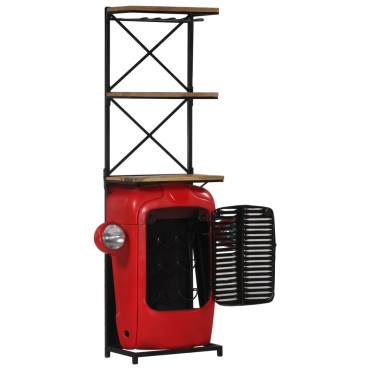 vidaXL Κάβα Κρασιών με Όψη Τρακτέρ 49x31x172cm από Μασίφ Ξύλο Μάνγκο 1 τεμ.