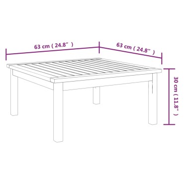 vidaXL Τραπεζάκι Σαλονιού Κήπου 63x63x30cm από Μασίφ Ξύλο Ακακίας